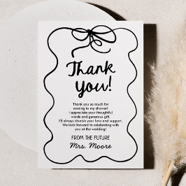 Ze Knoopt De Knoop Wonderschone Boog Bruidsmeisjes Bedankkaart