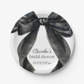 Ze knoopt de knoop zwarte strik Bruidsmeisjesfeest Papieren Bordje (Voorkant)
