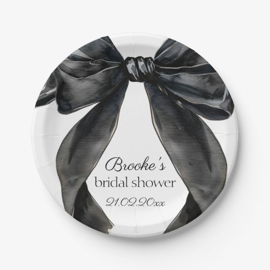 Ze knoopt de knoop zwarte strik Bruidsmeisjesfeest Papieren Bordje (Voorkant)