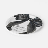 Ze knoopt de knoop zwarte strik Bruidsmeisjesfeest Papieren Bordje (Gekanteld)