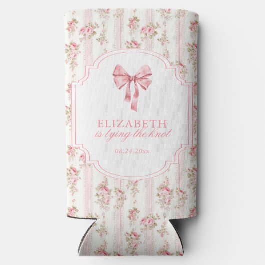 Ze Knoopt de Strik Coquette Boog Bruidsfeest Seltzer Blikjeskoeler (Achterkant)