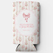 Ze Knoopt de Strik Coquette Boog Bruidsfeest Seltzer Blikjeskoeler (Voorkant)