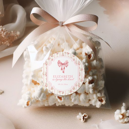 Ze Knoopt de Strik Coquette Bruidsboeketfeest Ronde Sticker