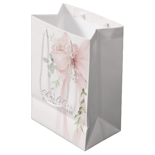 Ze knoopt een knoop Bow Bruidsdouche Medium Cadeauzakje (Voorkant Gekanteld)