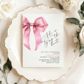 Ze knoopt het Pink Bow-Vrijgezellenfeest Kaart