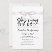 Ze Knoopt het Thema Witte Strik Kaart (Voorkant)
