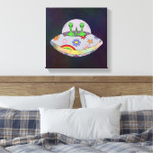 Ze komen in de Vrede UFO Canvas Afdruk (Insitu (Slaapkamer))