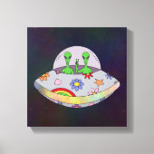 Ze komen in de Vrede UFO Canvas Afdruk (Voorkant)