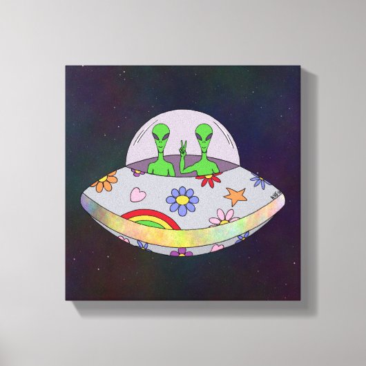 Ze komen in de Vrede UFO Canvas Afdruk (Voorkant)