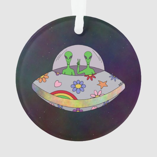 Ze komen in de Vrede UFO Ornament (achterkant)