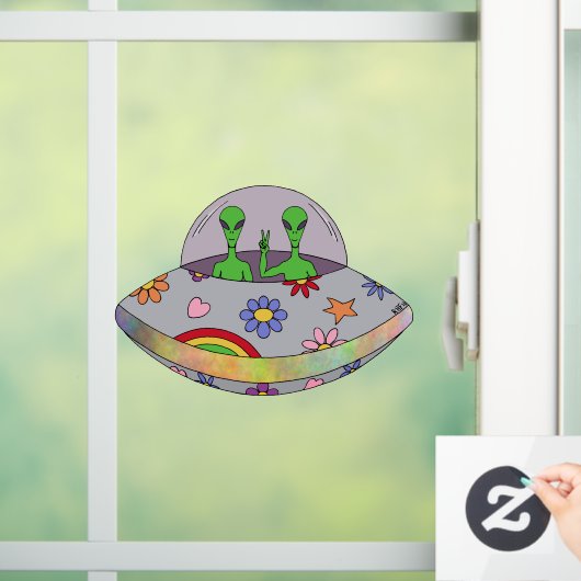Ze komen in de Vrede UFO Raamsticker (Huis)
