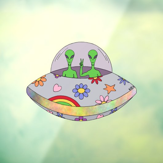 Ze komen in de Vrede UFO Raamsticker (Vel 3)