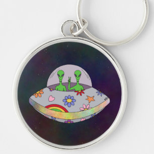 Ze komen in de Vrede UFO Sleutelhanger