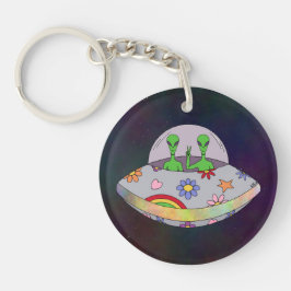 Ze komen in de Vrede UFO Sleutelhanger