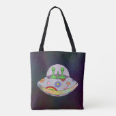 Ze komen in de Vrede UFO Tote Bag (Achterkant)