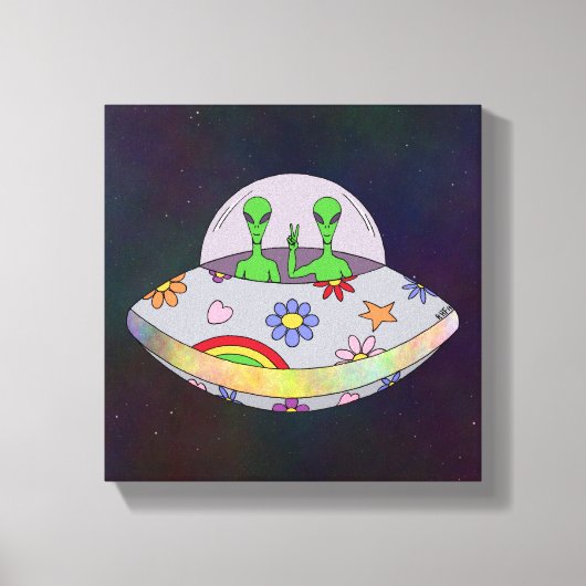 Ze komen in vrede UFO Canvas Afdruk (Voorkant)