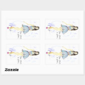 Ze komt in kleuren rechthoekige sticker (Vel)