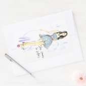 Ze komt in kleuren rechthoekige sticker (Envelop)