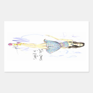 Ze komt in kleuren rechthoekige sticker