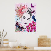 ze komt met de zon boven poster (Keuken)