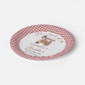 Ze komt net van de markt Kerst Bruidsfeest Papieren Bordje (Gekanteld)