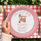 Ze komt net van de markt Kerst Bruidsfeest Papieren Bordje