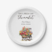Ze komt vers van de markt Florale Bruiloftssalon Papieren Bordje (Voorkant)