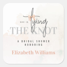 Ze koppelt het Knot Modern Vrijgezellenfeest Party Vierkante Sticker