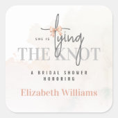 Ze koppelt het Knot Modern Vrijgezellenfeest Party Vierkante Sticker (Voorkant)