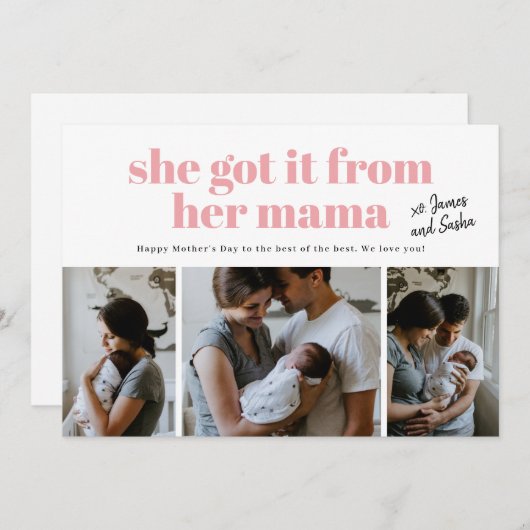 Ze kreeg het van haar Moederdag kaart met mamma fo (Voorkant / Achterkant)