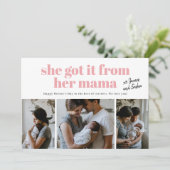 Ze kreeg het van haar Moederdag kaart met mamma fo (Staand voorkant)