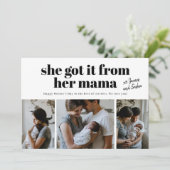 Ze kreeg het van haar Moederdag kaart met mamma fo (Staand voorkant)