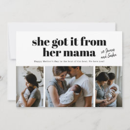 Ze kreeg het van haar Moederdag kaart met mamma fo