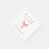 Ze Krijgt de Knoop Aan Elkaar Zacht Roze Coquette  Servet (Hoek)