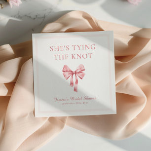 Ze Krijgt de Knoop Aan Elkaar Zacht Roze Coquette  Servet