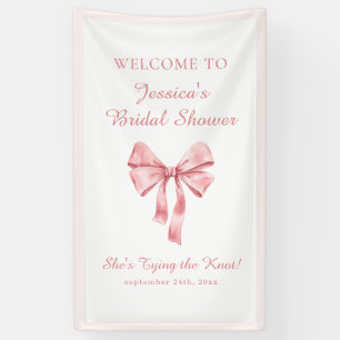Ze Krijgt de Knoop Aan Elkaar Zacht Roze Coquette  Spandoek