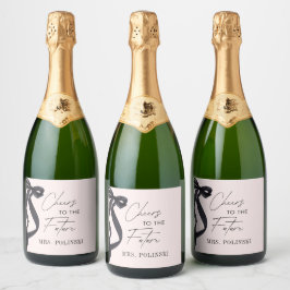 Ze Krijgt de Knoop Aangetrokken Bruidsfeest Favor Sparkling Wijnetiket