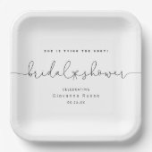 Ze Krijgt de Knoop Aangetrokken Minimalistische Br Papieren Bordje (Voorkant)