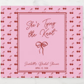 Ze Krijgt de Knoop Aangetrouwd Kersen Bruidsfeest Sparkling Wijnetiket