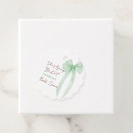 Ze Krijgt De Knoop Bruidsfeest Groene Strik Bedankjes Labels