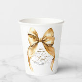 Ze Krijgt De Knoop Bruiloft Gouden Boog Bruidsfees Papieren Bekers (Achterkant)