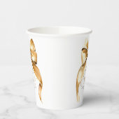 Ze Krijgt De Knoop Bruiloft Gouden Boog Bruidsfees Papieren Bekers (Links)