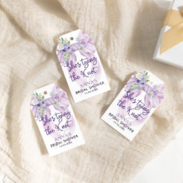 Ze Krijgt de Knoop Door Bruidsfeest Lilac Lint  Cadeaulabel