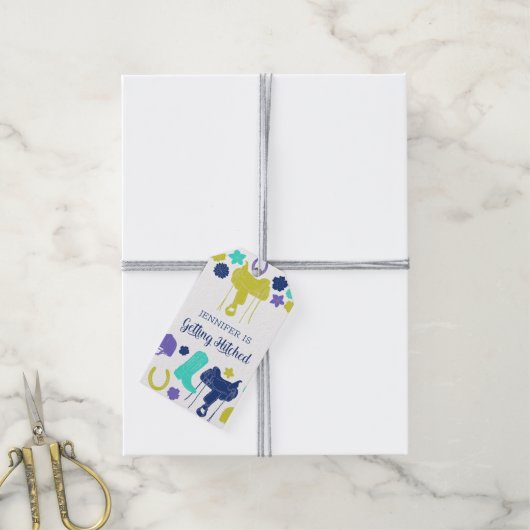 Ze krijgt gehitst Vrijgezellenfeest van de paarden Cadeaulabel (Met Touw)