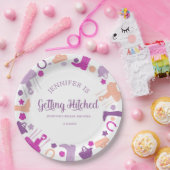 Ze krijgt gehitst Vrijgezellenfeest van de paarden Papieren Bordje (Feest)