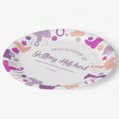 Ze krijgt gehitst Vrijgezellenfeest van de paarden Papieren Bordje (Gekanteld)