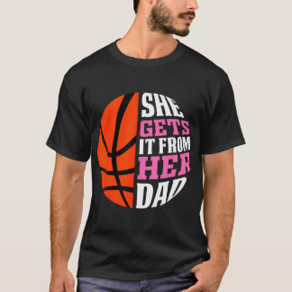 Ze krijgt het van haar vader basketbal meisjes vro t-shirt