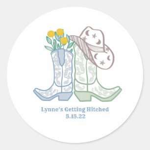 Ze krijgt Hitched Bachelorette Rodeo Cowgirl Ronde Sticker