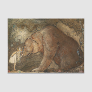 “Ze kuste de beer” door John Bauer Tissuepapier