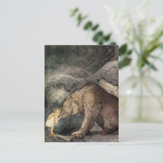 Ze kuste het Beer neus. Briefkaart (Staand voorkant)